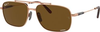 Ray-Ban RB8096 Michael Titanium Polarized 9266AN Mens Sunglasses Brown Size 59