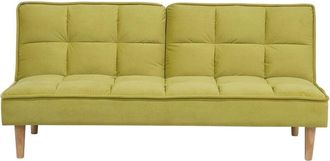 Beliani Sofa Bed Modern Sleeper Couch Fabric Armless Click Clack Lime Green Siljan