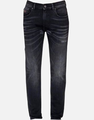 Diesel Mens Diesel D-Strukt Black Destroyed Reinforced Denim Jeans - Size: 32/32