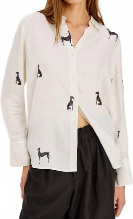 Rails Saige Oversized Button-Front Top In Ivory Whippets