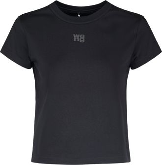 Alexander Wang Black Essential Shrunken Tee Puff Logo Tee