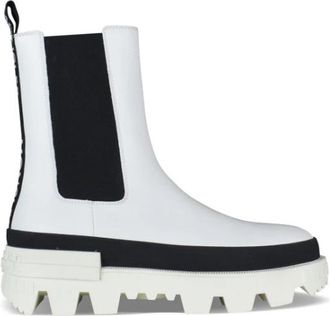 Moncler Coralyne Enkellaarsjes - Dames - Chelseaboots - Wit - 35 EU - Leer - Schoenen