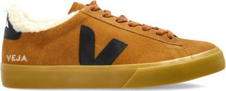 Veja Suède leren sneakers met V-logo - Bruin