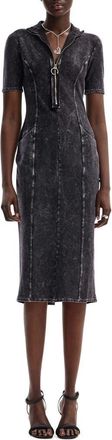 Desigual Gradient Denim Midi Dress in Black at Nordstrom, Size X-Small