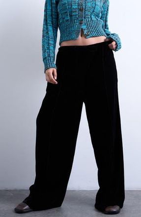 Topshop Drawstring Wide Leg Pants in Black at Nordstrom Rack, Size 8 Us (Fits Like 6-8)