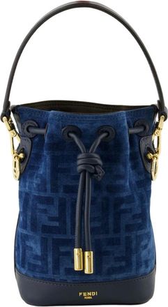 Fendi Bucket Bags, female, Blue, Size: ONE SIZE Mon Tresor Mini Bucket Bag