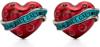 Jean Paul Gaultier The Big Heart earrings - women - Brass - One Size - Silver