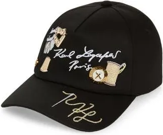Karl Lagerfeld Karl Atelier Adjustable Baseball Cap in Black at Nordstrom Rack