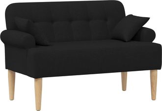 vidaXL Sof&aacute; Amoroso Con Botones Acolchados Negro 120 X 65 X 79 Cm Tela Vidaxl