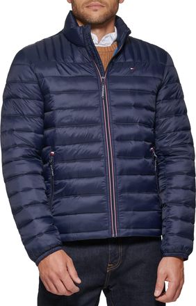 Tommy Hilfiger Mens Lightweight Down Alternative Packable Puffer Jacket Coat, Midnight, S