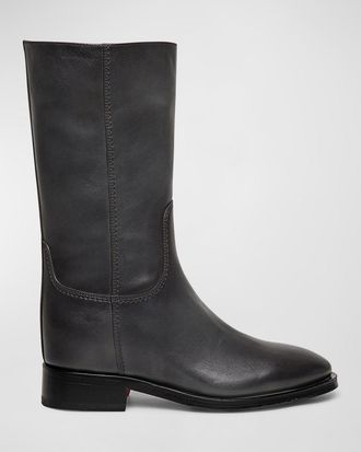 Santoni Fleeces Leather Mid Boots