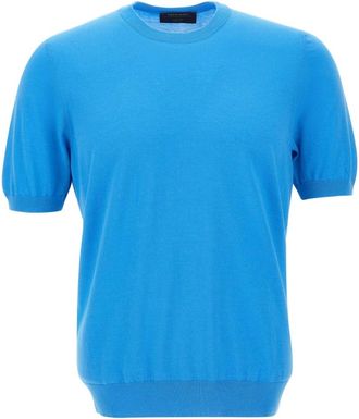 Gran Sasso Truien Lichtblauw - Heren - Ronde hals truien - Blauw - 2XL - Katoen - Truien & Vesten