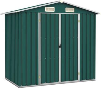 vidaXL Cobertizo de jardín acero galvanizado verde 205x129x183 cm Vidaxl