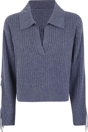 SIMKHAI Natalia Collared Sweater - Dames - Truien - Grijs - Maat: S Wol