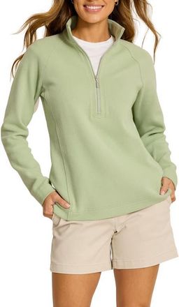 Tommy Bahama New Aruba Stretch Cotton Half Zip Pullover in Extra Light Margarita at Nordstrom, Size X-Small