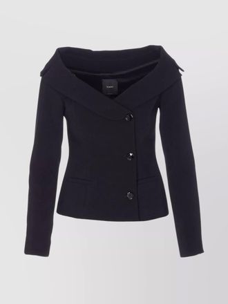 Pinko off-the-shoulder tailored jacket featuring buttons
