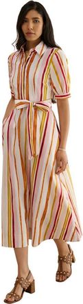 Hobbs London Cressida Midi Dress in Ivorymulti at Nordstrom, Size 12