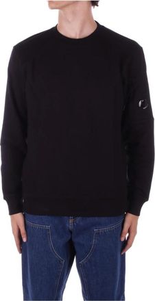 C.P. Company Zwarte Logo Sweater met Zijzak - Heren - Sweatshirts - Zwart - S - Katoen - Hoodies & sweatvesten