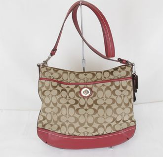Coach Color Canvas Leather Shoulder Bag (Pre-Owned)