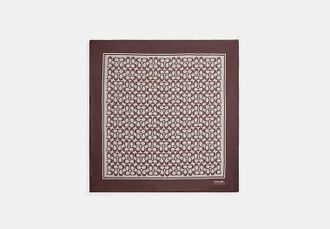 Coach Textured Signature Print Silk Square Scarf