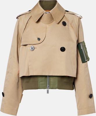 sacai Padded cotton-blend bomber jacket