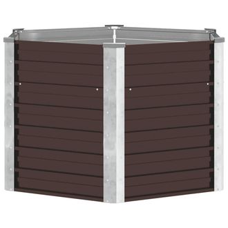 vidaXL Arriate De Acero Galvanizado Marr&oacute;n 129x129x77 Cm Vidaxl