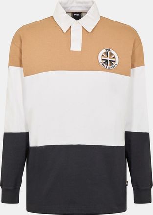 HUGO BOSS Mens Collared Neck Long Sleeve Regular Fit Shirt in Beige - Size X-Large