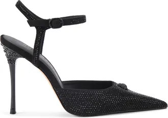 Kurt Geiger Womens Eagle Point Ankle Strap Heels - Black Fabric - Size UK 8