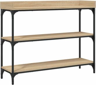 vidaXL Mesa consola con estantes roble Sonoma 100x30x80 cm Vidaxl