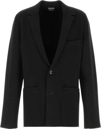 Tom Ford Stretch Wool Blend Blazer - Heren - Blazers - Zwart - XL - Wol - Jassen