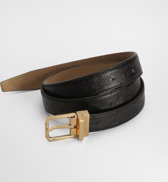 Dolce & Gabbana Ostrich Leather Belt - Man Belts Black 100