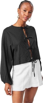 Edited Dames/Dames Lisanne Top met Banddetail (Zwart)