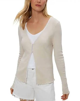 Michael Stars Beatrice V-Neck Cardigan - Plus In Cement