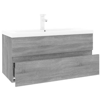 Berkfield Home Sink Cabinet with Built-in Basin Grey Sonoma Engineered Wood