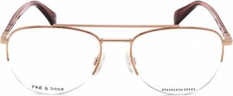 Rag & Bone Mens Red Pilot Eyeglass Frames RNB7054/G-1