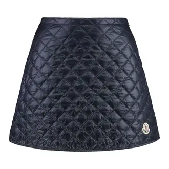 Moncler Short Skirts, female, Blue, 2XS, Diamond Quilted Miniskirt
