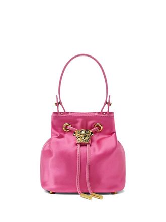 Versace mini La Medusa drawstring bucket bag - women - Silk/Viscose/Lamb Skin - One Size - Pink