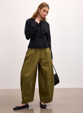 Icone Womens Loose elastic-waist barrel pant