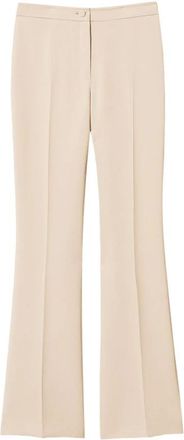 Twinset Beige Wijde Broek Set - Dames - Wijde Broeken - Beige - XL - Katoen - Broeken