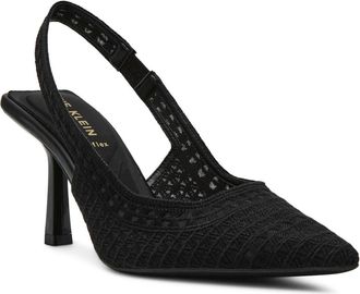 Anne Klein Ismeralda Slingback Pointed Toe Pump in Black Crochet at Nordstrom, Size 5.5