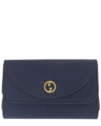 Gucci Vintage Navy Canvas Chain Shoulder Bag (Authentic Pre-Loved)