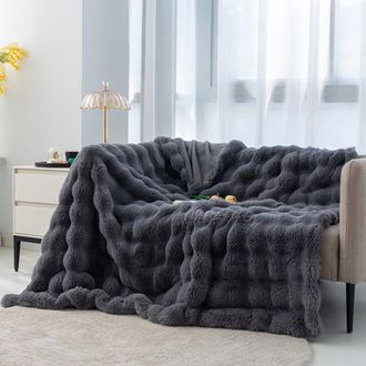 OEM Manta De Piel Sint&eacute;tica De Doble Cara, Suave, C&aacute;lida Y C&oacute;moda, Mullida Y Afelpada, Ideal Para Sof&aacute;s, Camas Y Decoraci&oacute;n De Salas De Estar, Color Naran