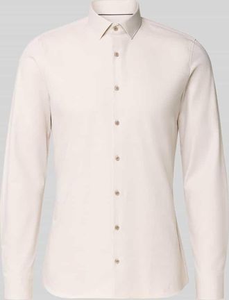 Olymp No. 6 Super Slim Fit Business-Hemd Modern Kent Uni Twill in Sand, Gr&ouml;&szlig;e 38