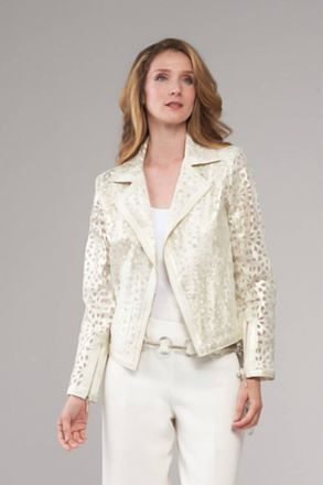 Insight Laser Cut Jacket In Gold