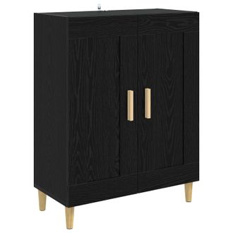 vidaXL Aparador Roble Negro 69,5 X 34 X 90 Cm Madera De Ingenier&iacute;a Vidaxl