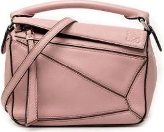 Loewe Pre-owned Mini Puzzle Satchel - Dames - Vintage Handtas - Roze - ONE Size - Leer - Vintage
