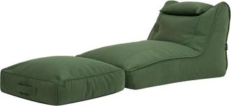 Icon Brand Set puf sof&aacute; y coj&iacute;n de suelo en olefina impermeable verde caqui