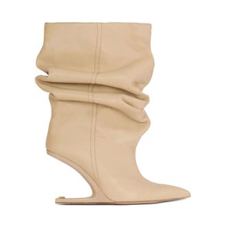 Balmain Heeled Boots, female, Beige, Size: 10 US No Wedge Ankle Boots