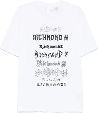 John Richmond T-shirt met ronde hals - Heren - T-shirts - Wit - L - Tops