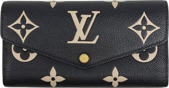 Louis Vuitton Beige Black Noir Monogram Empreinte Long Wallet (Bi-Fold) (Pre-Owned)